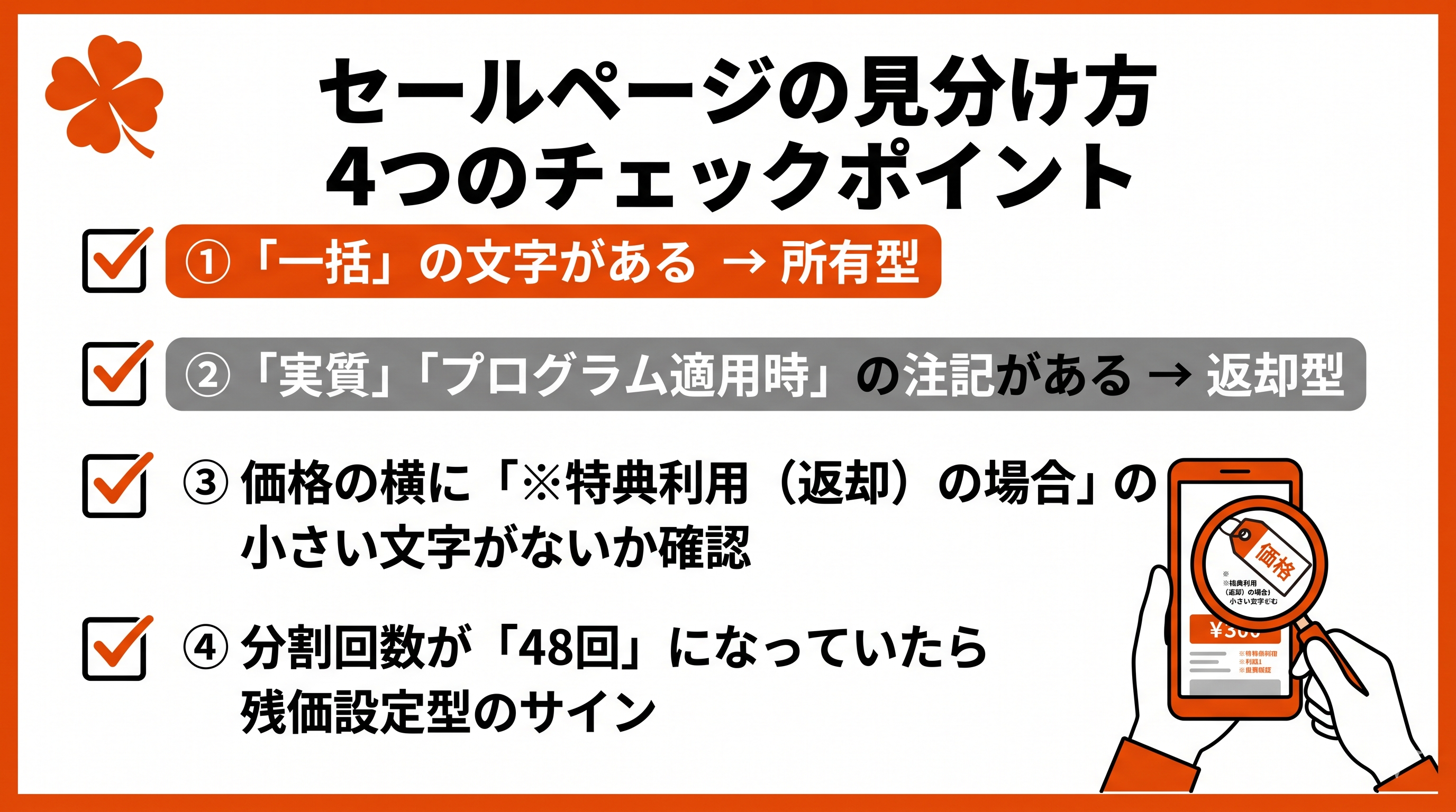 セールページで一括と実質を見分ける4つのチェックポイント