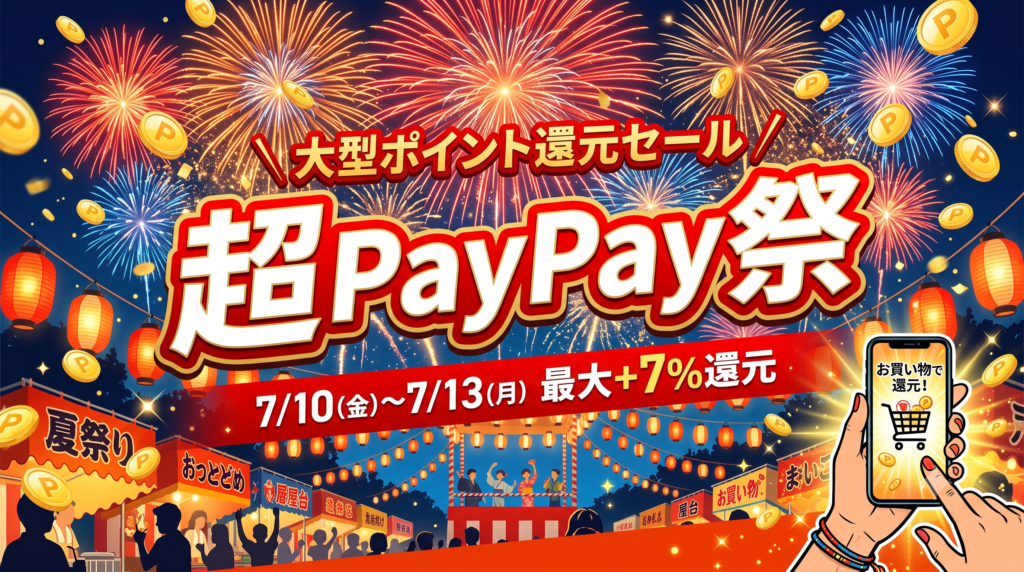 超PayPay祭 2026年7月10日から13日開催 最大+7%還元